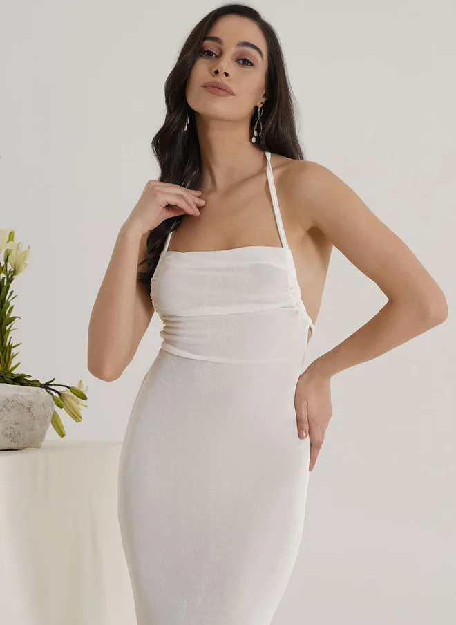 PRIZO PRIZO Women Halter Neck Maxi Dress